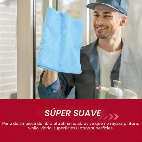 Vista 5 de Oudain 200 paños de limpieza de microfibra de 16 x 16 pulgadas para automóvil, trapos de limpieza ultra absorbentes, reutilizables, sin pelusas, sin