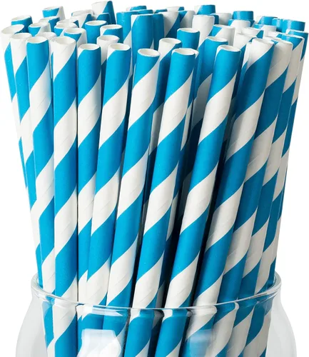 Vista 16 de PakTalk Paquete de 100 pajitas de papel rosa bebé para beber, desechables y biodegradables para cumpleaños, bodas, baby showers