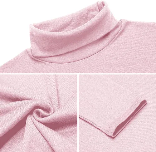 Vista 2 de Camiseta de manga larga para hombre, ajustada, ligera, con cuello de tortuga