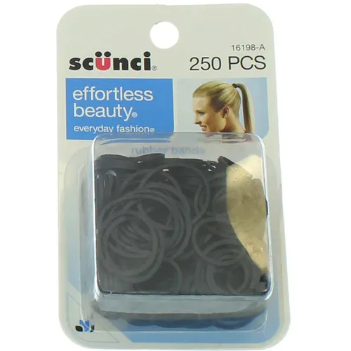 Vista 3 de Scunci Bandas elásticas negras pequeñas, 1 libra