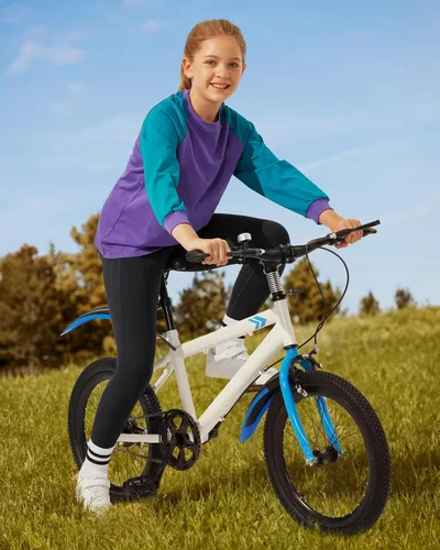 Vista 5 de IUGA Leggings con forro polar para niñas, pantalones de yoga de cintura alta con bolsillos, leggings de invierno para niñas, leggings atléticos