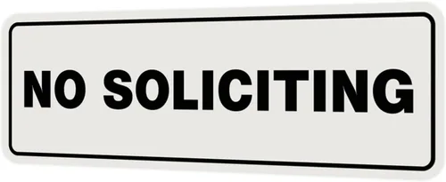 Vista 44 de Estándar No Soliciting Door/Wall Sign - Negro - Pequeño