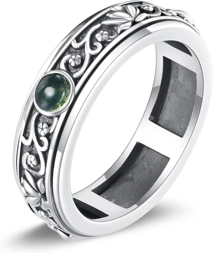 Vista 10 de POPLYKE Anillos giratorios giratorios de plata de ley para mujeres y hombres, para aliviar la preocupación y el estrés, regalo ankh