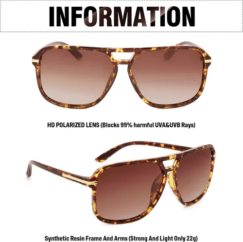 Vista 3 de Heptagram Goggle Hot Retro Aviator Polarized Classic Driving Men Sunglasses