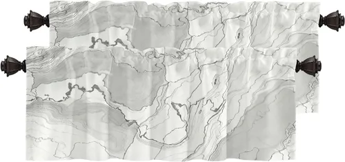 Vista 110 de Cortinas opacas de poliéster multicapa marrón con diseño de bosque natural, 2 unidades, 26 x 24 pulgadas