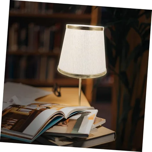 Vista 4 de Housoutil Cubierta de lámpara de mesa cubierta de luz de tela para decoración del hogar E14 Socket estilo simple lámpara accesorio