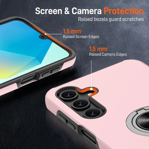 Vista 16 de Gritup - Funda para Galaxy A05S con protector de pantalla HD×2, funda protectora para teléfono a prueba de golpes con soporte magnético de anillo