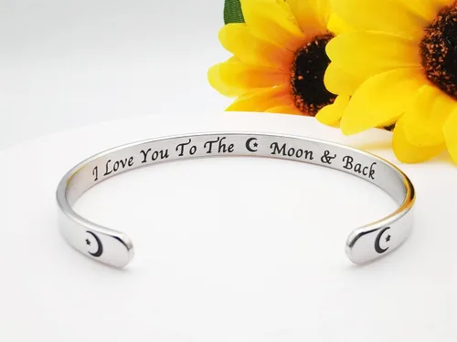 Vista 183 de Pulseras inspiradoras para mujer, joyería de acero inoxidable, con refranes, pulsera motivacional con mensaje oculto, pulseras grabadas para mejor