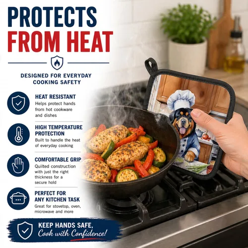 Vista 87 de Caroline's Treasures Havanese The Chef Par de Agarraderas para Ollas de Cocina Resistentes al Calor Juegos de Agarraderas para Ollas Almohadillas