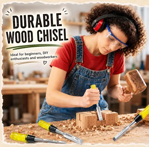 Vista 6 de JETMORE Cincel de madera, 4 piezas CR-V cuchillas de acero cincel de madera