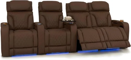 Vista 96 de Seatcraft Luminis 365 - Asiento de cine en casa (fila de 2 biplazas), color carmesí