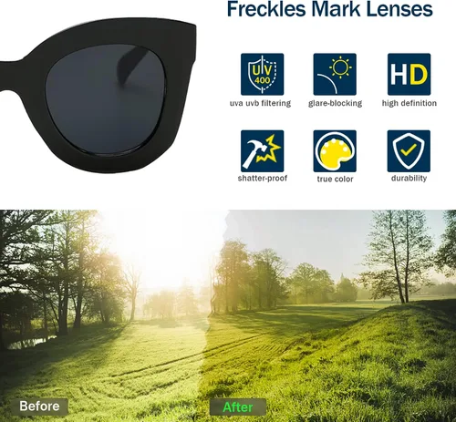 Vista 5 de Gafas de sol con diseño de mariposa semi ojo de gato montura de plástico y lentes gradientes transparentes