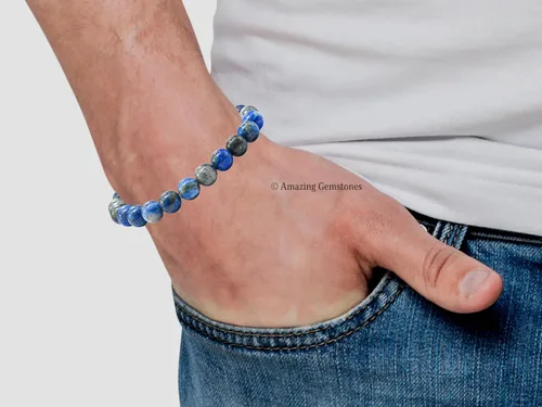 Vista 432 de Amazing Gemstone Crystal Bracelet for Women Men's Gifts - Protection Healing Crystal Bracelet - 8mm Gemstone Beaded Stretchable Bracelet Pulseras
