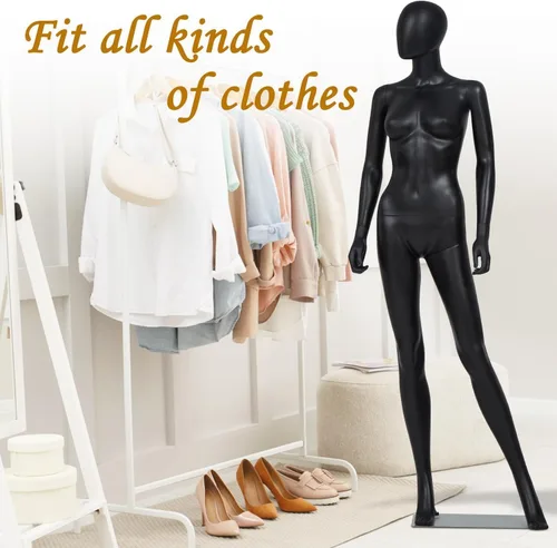 Vista 5 de Kinfant Maniquí de cuerpo completo femenino – Soporte de maniquí desmontable de 6 pies con base de metal, modelo de vestido ajustable para tienda