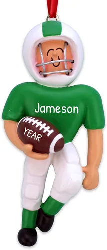 Vista 7 de Adornos de fútbol 3D para árbol de Navidad, adornos de Navidad personalizados para niños, adorno de fútbol 2025, adorno deportivo para adolescentes