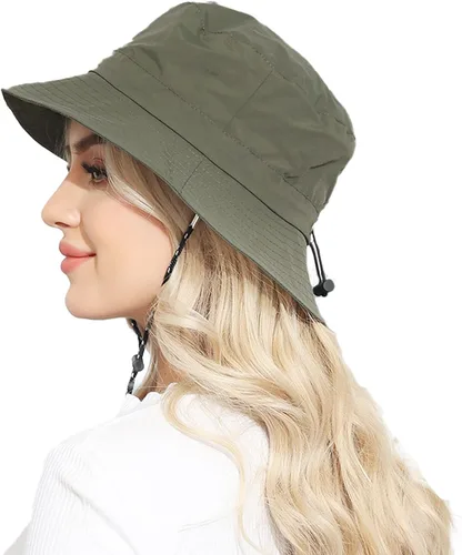 Vista 2 de Sombrero de pescador impermeable plegable para mujer, sombrero de sol con protección UV para hombre