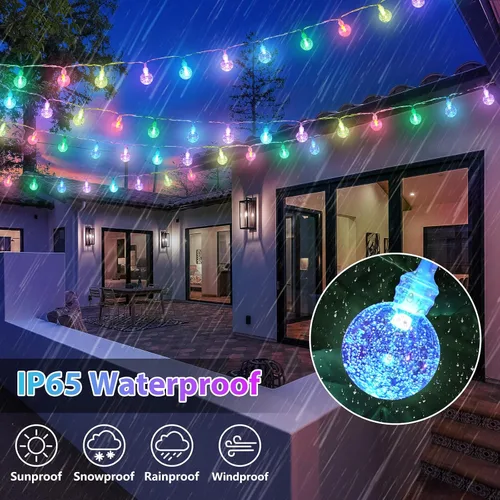 Vista 8 de OMIKA Luces de Cadena de Interior que Cambian de Color con Enchufe USB, 16.5 pies 50 LEDs Luces de Hadas de Globo de Cristal con Control Remoto