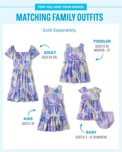 Vista 3 de The Children's Place Kids' Coordinating Family Outfits, Mommy & Me, Dad & Son, Baby, Purple Party Collection