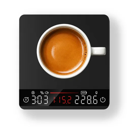 Vista 10 de Báscula de café con temporizador automático, báscula de café recargable con temporizador, relaciones y pantalla de caudal, 3 modos, grado barista
