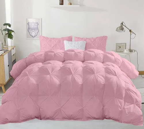 Vista 20 de Juego de edredón plisado para todas las estaciones, 21.16 oz/m², 3 piezas (edredón + 2 fundas de almohada), relleno de edredón de algodón egipcio