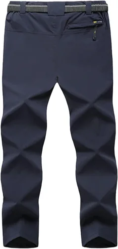 Vista 2 de Pantalones cargo de senderismo de secado rápido para hombre, para exteriores, casual, elástico, transpirable, con múltiples bolsillos (sin cinturón)