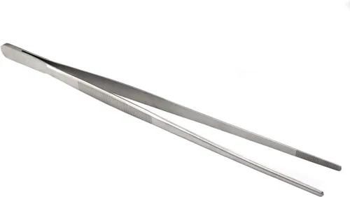 Vista 10 de O'Creme Pinzas de acero inoxidable de precisión para cocina culinaria de 8 pulgadas (8 pulgadas curvas, negro)