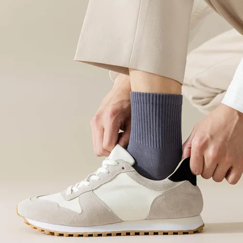 Vista 2 de Calcetines tobilleros cortos para mujer, de algodón puro, atléticos, casuales, para mujer