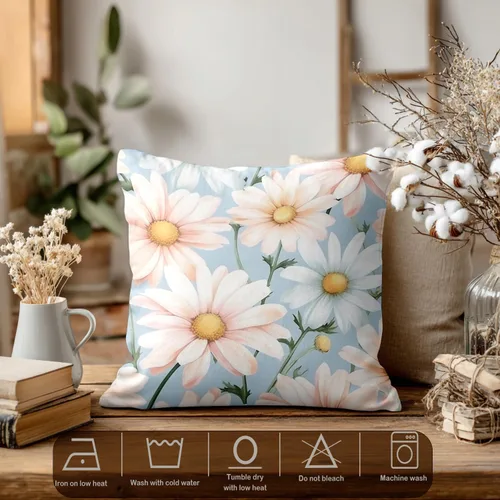Vista 3 de Batmerry Flowers with Stems Throw Pillow Covers, Beautiful Floral Decorative Pillow Covers Digital Printing Blended for Couch Sofa Bed Invisible