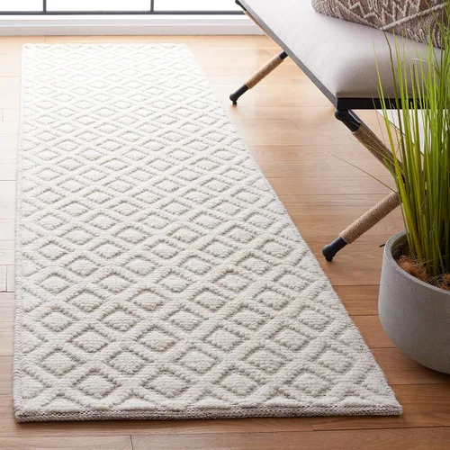 Vista 45 de SAFAVIEH Vermont Collection - Alfombra decorativa de 2 pies 3 pulgadas x 4 pies, marfil y negro, lana hecha a mano, ideal para zonas de alto tráfico