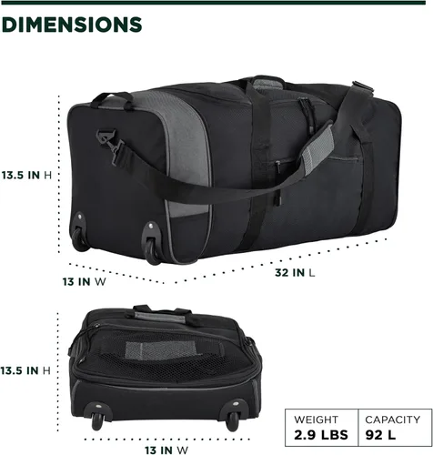 Vista 3 de Travelers Club Bolsa de viaje plegable expandible de 32 pulgadas
