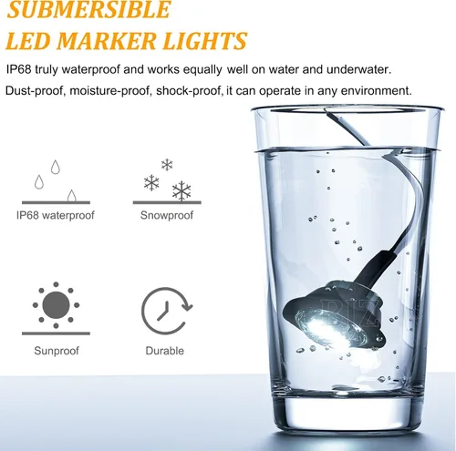 Vista 3 de BJZ 10 piezas de luces LED redondas de 3/4" blancas de 12V para remolque, luz de señal delantera, trasera, lateral, impermeable con lente ahumada