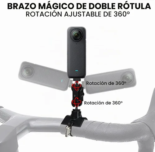 Vista 4 de BarGrip Abrazadera universal de montaje de cámara de barra enrollable para cámaras de acción – Se adapta a barras redondas, cuadradas y de perfil