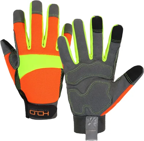 Vista 11 de AIGEVTURE Guantes de trabajo de seguridad para hombres y mujeres, guantes de mecánico ligeros para pantalla táctil, guantes de trabajo de jardinería