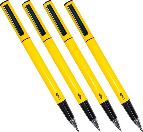 Vista 12 de DOHE - Pack de 4 bolígrafos ELIPSE - Tinta gel azul - Punta fina 0.020 in - Capucha y clip de fijación - Fabricado en aluminio duradero - Morado