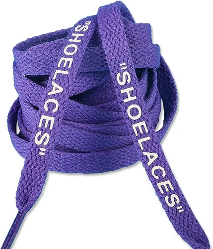 Vista 6 de Jurxy 3 pares de cordones planos impresos con texto, cordones de repuesto para zapatos deportivos, cordones de zapatos, 3.9ft, negro, blanco, morado