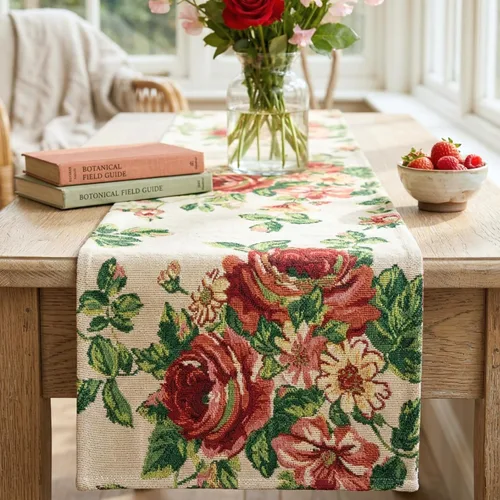 Vista 10 de Tache Home Fashion DB9046TR-13X48 - Camino de mesa con diseño de margaritas rojas y amarillas, color rojo y amarillo, 48 pulgadas