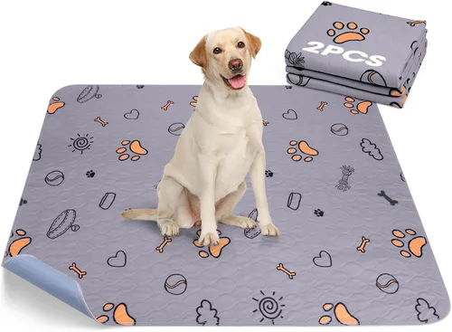 Vista 7 de Almohadillas lavables para orina para perros, 2 paquetes pequeños de 18"x24", almohadillas reutilizables súper absorbentes para cachorros