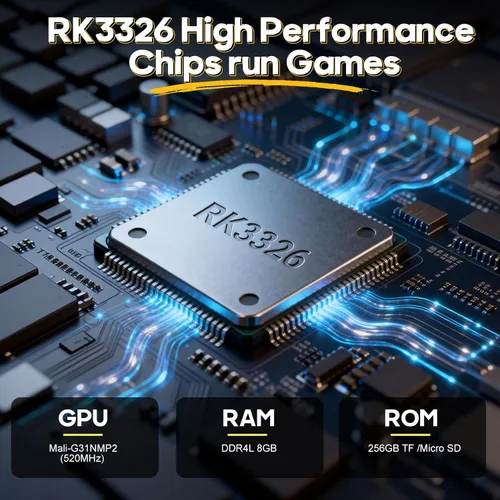 Vista 3 de Nueva consola de juegos de mano retro R50 2025, 50000 juegos precargados, almacenamiento expandible de 256 GB, pantalla IPS HD de 4.5 pulgadas