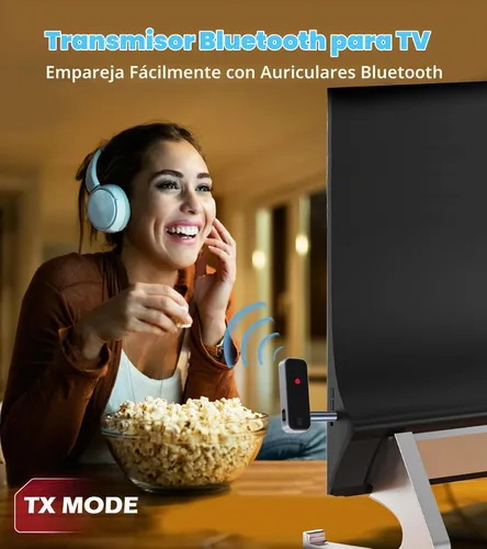 Vista 3 de Receptor transmisor Bluetooth KAIY para TV a auriculares Adaptador Bluetooth AUX 2 en 1 para AirPods/Auriculares de avión, Receptor Bluetooth