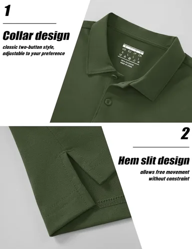 Vista 6 de MAGNIVIT Mens Polo Shirts Short Sleeve Moisture Wicking Breathable UPF80+ Casual & Athletic Collared Golf Shirts