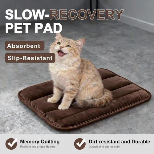 Vista 7 de Tapete de cama para perro, almohadilla reversible para jaula de perro con alfombrilla lavable y espuma suave, cama plana para mascotas para perros