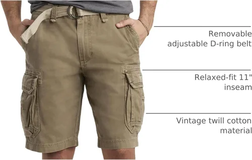 Vista 41 de Unionbay Survivor pantalones cortos de cargo con cinturón para hombre