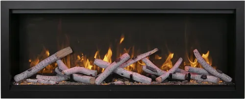 Vista 4 de Amantii SYM-60-XT-BESPOKE Symmetry - Chimenea eléctrica empotrada extra alta de 60 pulgadas para interiores y exteriores, altavoz Bluetooth WiFi