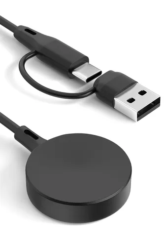 Vista 7 de Cable USB compatible con Samsung Galaxy Watch7/Ultra/6/6 Classic/5/5 Pro/4/4 Classic/3/Fe/Active 2/Cargador activo Base de carga inalámbrica