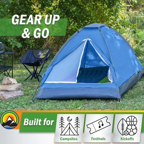Vista 6 de 2 Person Camping Tent with Rain Fly and Carrying Bag – Lightweight Outdoor Pop Up Tents for Camping Essentials, Music Festivals, Backpacking
