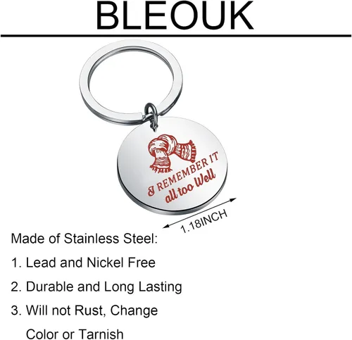 Vista 2 de BLEOUK Llavero con texto en inglés All Too Well para regalo de música