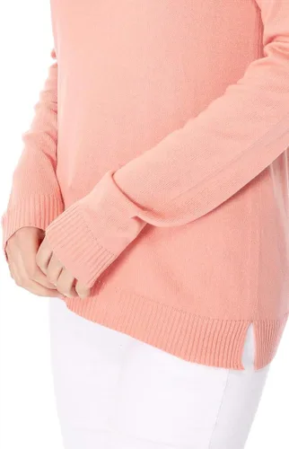 Vista 4 de YEMAK suéter de punto casual básico ligero con cuello redondo y manga 34 para mujer