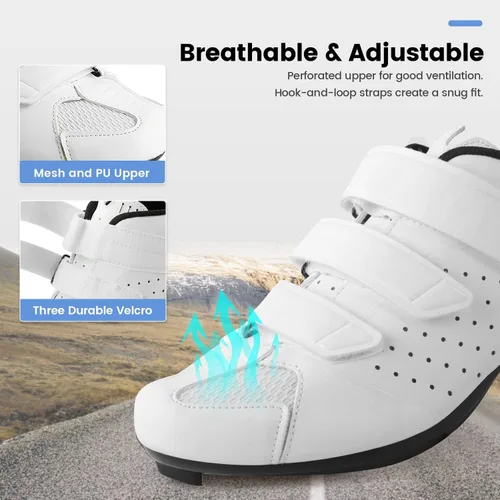 Vista 4 de Mens Peloton Cycling Shoes with Look Delta Cleat - Compatible with Peloton SPD Clips - Spin Indoor Road Racing Bike Shoes for Men Women