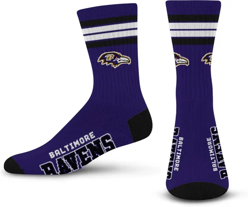 Vista 16 de For Bare Feet - Calcetines para hombre de la NFL, con 4 rayas, de la serie Deuce Performance Crew Los Ángeles Rams