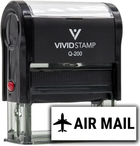Vista 4 de Vivid Stamp AIR MAIL Sellos de goma autoentintados (tinta negra) - Q-300 Negro